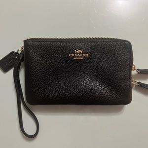 Coach small two zipper clutch.